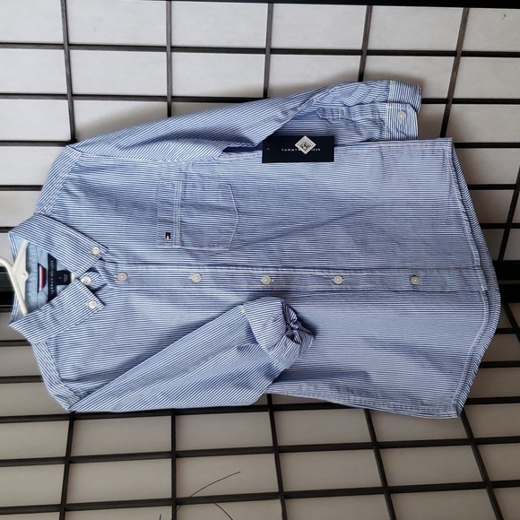Tommy Hilfiger blue pinstripe button down - Picture 1 of 6